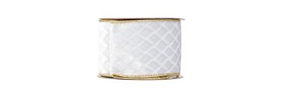 Cinta escama blanco y dorado