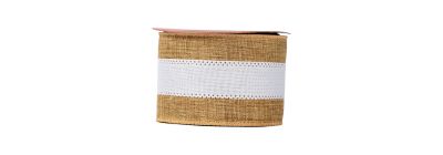Cinta yute beige y blanco