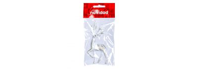 Reno navideño blanco plateado