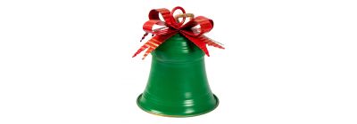 Campana metálica verde y rojo