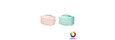 Cosmetiquera con estampado y asa