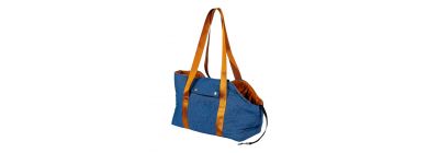 Bolso mascota afelpado azul marrón