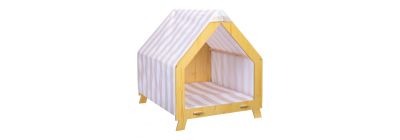 Casa mascota estampada franjas
