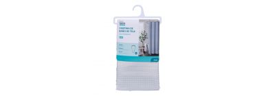 Cortina baño con relieve gris