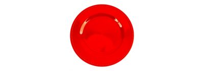 Plato cerámica rojo decorado