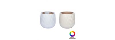 Maceta ceramica c/relieve l 38x38x36cm surtido