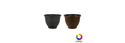 Maceta plástica grande gris/café