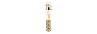 Cepillo plastico para cabello redondo beige+negro