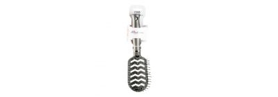 Cepillo plastico para cabello con relieve gris+negro