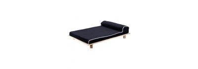 Cama madera mascota beige