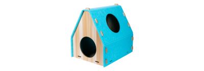 Casa madera mascota turquesa