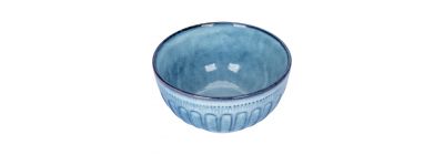 Bowl cerámica relieve celeste+azul