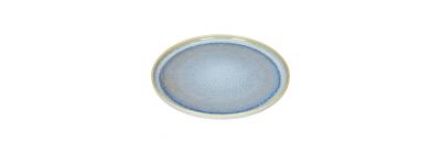 Plato cerámica estampado celeste+gris