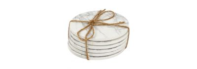 Set 6 posavasos madera blanco