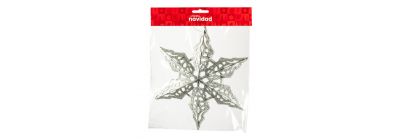 Estrella escarchada plateada 28 cm