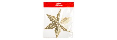 Estrella escarchada 28 cm champagne