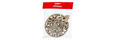 Esfera relieve 20 cm champagne