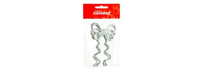 Lazo escarchado plateado 12 cm