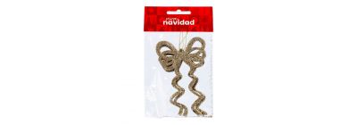 Lazo escarchado 14 cm champagne