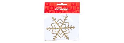 Copo de nieve dorado 12 cm