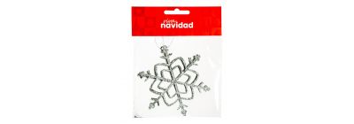Copo de nieve plateado 12 cm