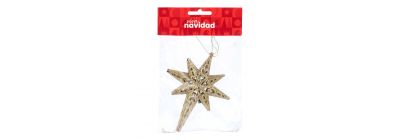 Estrella escarchada 15 cm dorado