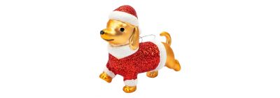 Figura perro salchicha navideña