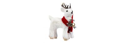 Figura reno blanco con bufanda