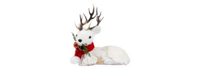 Reno navideño blanco afelpado