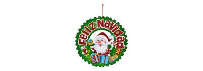 Figura colgante Santa escarchado