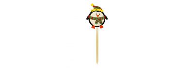 Estaca pingüino navideño