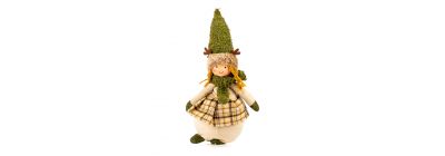 Peluche niña beige y verde