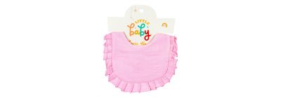 Babero de tela con relieve rosado