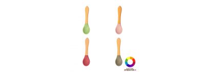 Cuchara silicón bebé madera