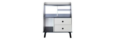 Mesa noche con gavetas gris