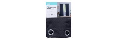 Cortina blackout estampada negra