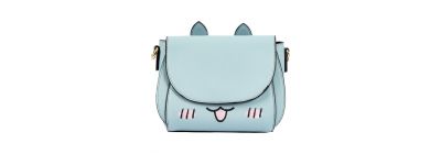 Bolso bordado gato celeste