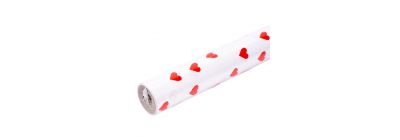 Papel corazones blanco rojo