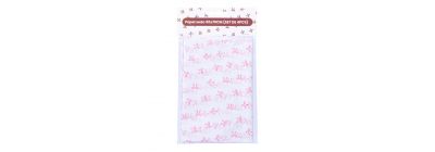 Papel seda lazos blanco rosado