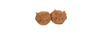 Pantufla afelpada gato marron