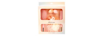 Accesorio para cuidado personal 6pzas rosado+blanco