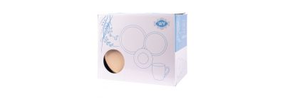 Vajilla porcelana blanco y beige