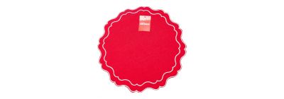 Individual Navideño Rojo Plateado