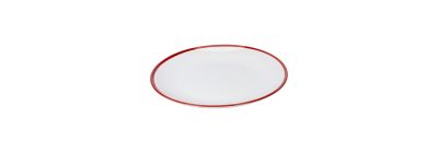 Plato cerámica blanco y rojo
