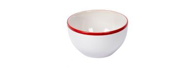Bowl cerámico blanco y rojo