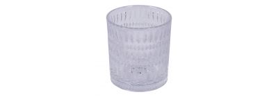 Vaso vidrio transparente con relieve