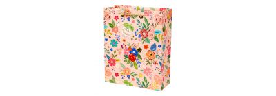 Bolsa papel diseño floral mediana