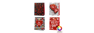 Bolsa papel pequeña corazones escarcha