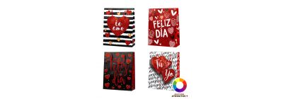 Bolsa papel mediana corazón escarchado