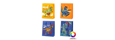 Bolsa papel dinosaurio escarchada